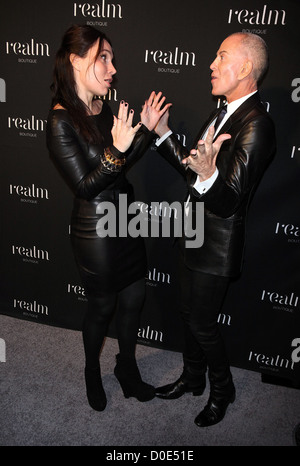 Fabiola Beracasa and designer Jean-Claude Jitrois attends the opeing of the new Realm Boutique in Soho New York City, USA - Stock Photo