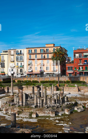 Tempio di Serapide a Roman era Macellum the market place central Pozzuoli the ancient Puteoli in Campi Flegrei area Italy Stock Photo