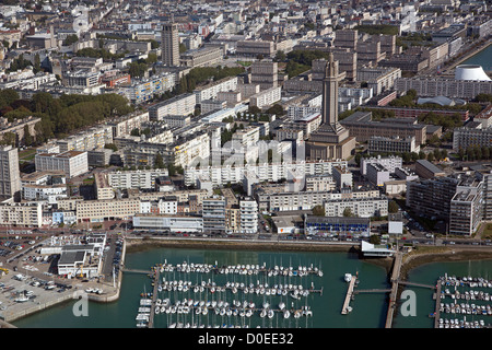 MARINA IN THE CITY OF LE HAVRE AND THE ARCHITECTURE BY AUGUSTE PERRET SEINE-MARITIME (76) FRANCE Stock Photo