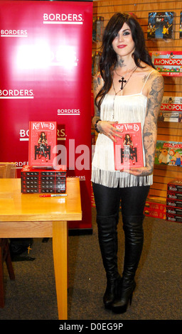 Kat Von D book signing for her illustrated diary 'The Tattoo Chronicles' at Borders Books Schaumburg, Illonois - 01.11.10 Stock Photo