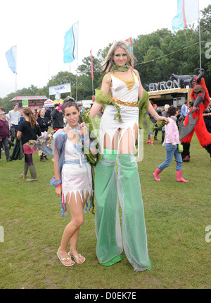 Festival goers at Bestival festival on the Isle of Wight, England - 09.09.10 . Stock Photo