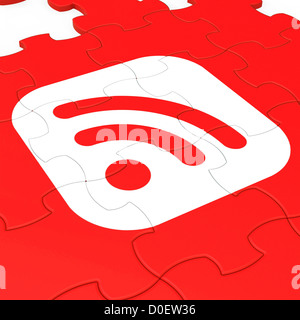 Wifi Symbol Puzzle Showing Internet Access Stock Photo