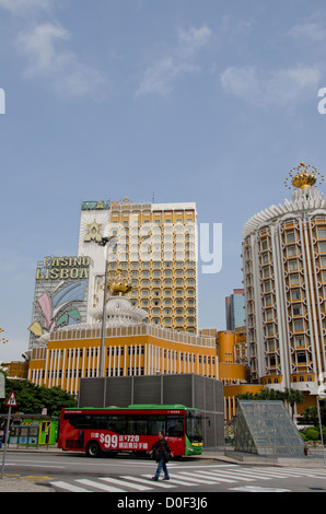 China, Macau Guangdong sheng Province, city of Zhuhai Shi. Downtown casino skyline. Stock Photo