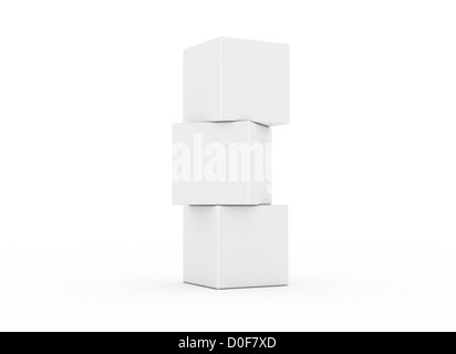 Cubes stacked building concept 3d Stock Photo