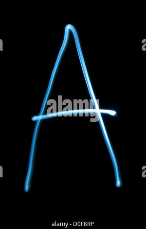 The letter A from natural neon light. Stock Photo