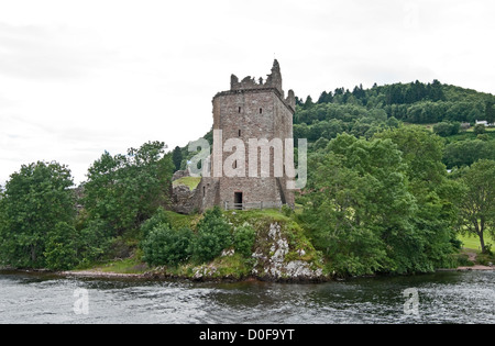 Famous Scottish ruin Urquhart Castle on Loch Ness near Drumnadrochit in Highland Scotland Stock Photo