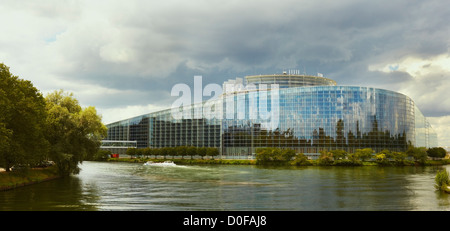 European Parliament seat, Louise Weiss building, Strasbourg, Alsace, France Stock Photo