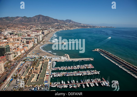 Aerial view marina Fuengirola Malaga Costa del Sol Andalusia Spain Vista aerea del Puerto Deportivo Fuengirola Málaga andalucia Stock Photo