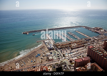 Aerial view marina Fuengirola Malaga Costa del Sol Andalusia Spain Vista aerea del Puerto Deportivo Fuengirola Málaga andalucia Stock Photo