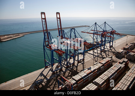 Aerial view Port of Malaga Costa del Sol Andalusia Spain Vista aerea del Puerto de Málaga Costa del Sol Andalucía España Stock Photo