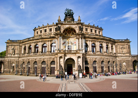 Semperoper opera house by Gottfried Semper, 1841, Theaterplatz, Dresden, Sachsen, Saxony, Germany Stock Photo