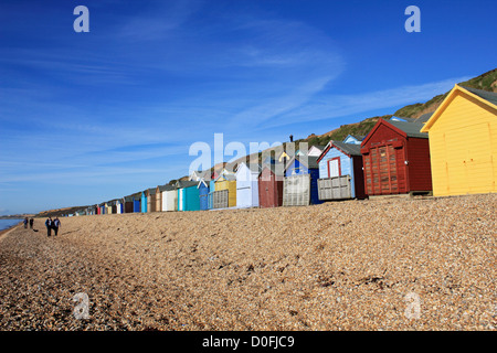 Beach huts at Milford on Sea, Hampshire England UK Stock Photo