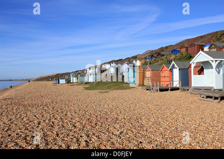 Beach huts at Milford on Sea, Hampshire England UK Stock Photo