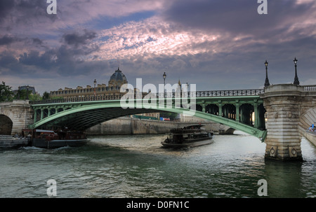 The bridge Pont Notre Dame over river Seine in Paris, France. Stock Photo