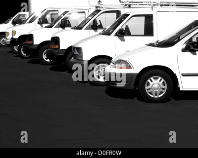 Vehicles for transportation in a row with weather Stock Photo