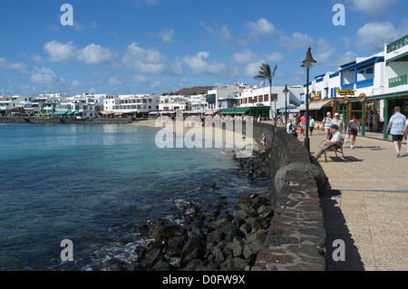 Playa Blanca Promenade walk beach restaurant shops Lanzarote Canary ...