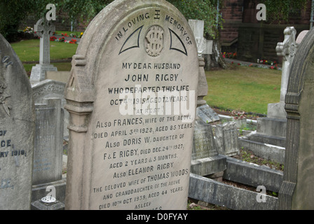 Gravestone Eleanor Rigby Stock Photo