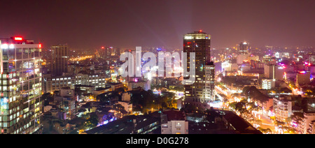 View of Ho Chi Minh City (Saigon), Vietnam at night. Stock Photo