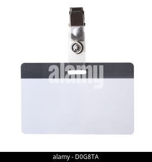 Blank badge close-up isolated over white background Stock Photo