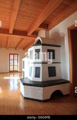 cockle stove inside a Bavarian country house, Bavaria, Germany, Europe. Photo by Willy Matheisl Stock Photo