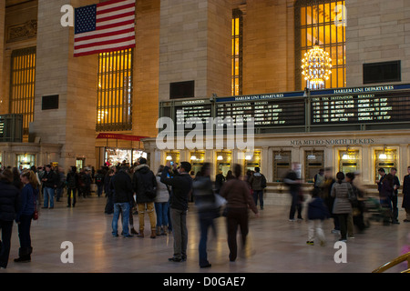 A busy Grand Central Station in New York City's  afternoon rush. Stock Photo