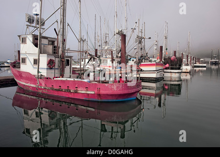 Crab trap floats and buoys pilled on a commercial fishing vessel in a  marina in Oregon USA Stock Photo - Alamy