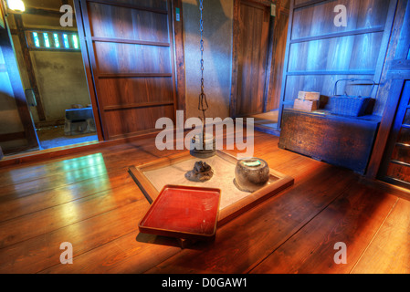 Traditional Japanese living room with fire pit Stock Photo