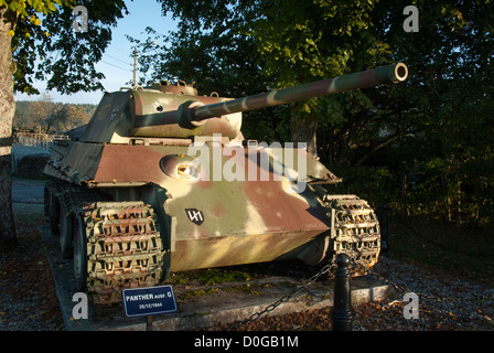 Monument of an old German Panther tank from World War Two, in the ...