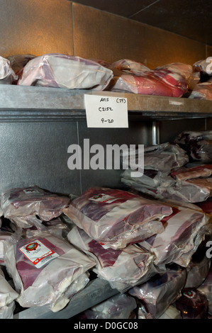 Frozen venison and wild boar at Broken Arrow Ranch in Ingram Texas Stock Photo