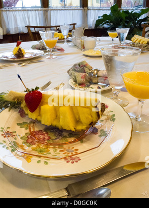 Formal Breakfast Table Setting Stock Photo