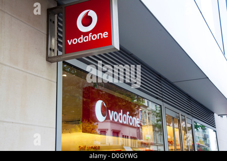 Shop front, Vodafone,  mobile phone retailer, Cheapside, London, UK Stock Photo