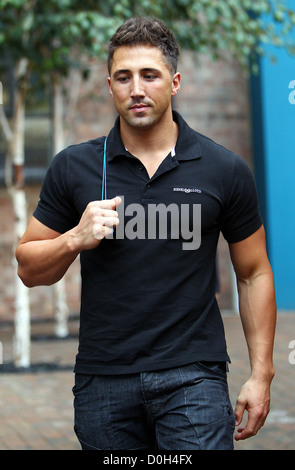 Gavin Henson Gavin Henson and his dance partner Katya Virshilas leaving rehearsals for Strictly Come Dancing London England Stock Photo