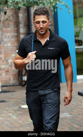 Gavin Henson Gavin Henson and his dance partner Katya Virshilas leaving rehearsals for Strictly Come Dancing London, England - Stock Photo