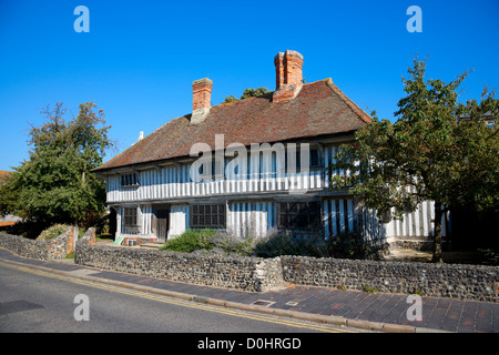 Frontage of a tudor house which is the oldest house in Margate. Stock Photo