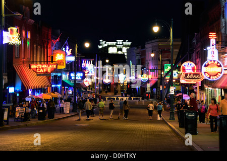 Night on Beale Street Blues Music Memphis Tennessee TN Stock Photo