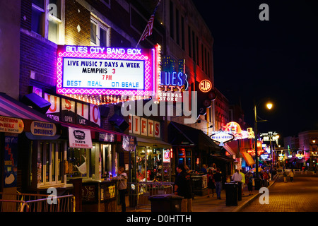 Night on Beale Street Blues Music Memphis Tennessee TN Stock Photo