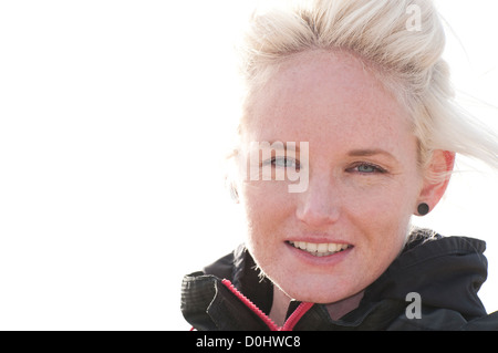 female jogger looking at camera Stock Photo