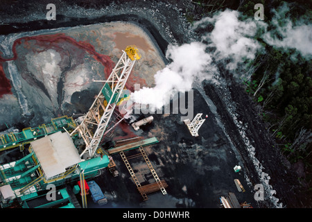 Aerial of a Geothermal Drill Rig Stock Photo