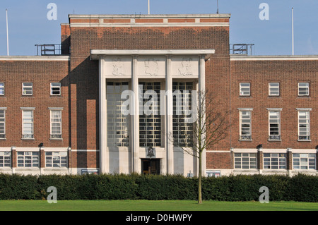 1930s art deco building was former town hall of Dagenham Borough Council now used by the combined London Borough of Barking & Dagenham East London UK Stock Photo