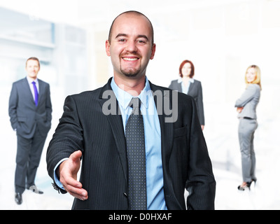 portrait of man and his work team Stock Photo