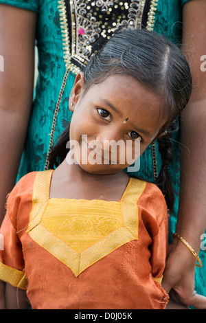 Young Smiling happy Indian girl. Andhra Pradesh. India Stock Photo