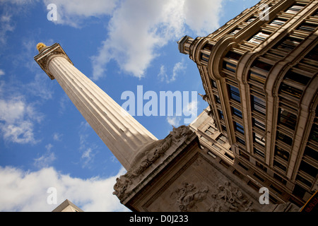 A view of the Monument in central London. Stock Photo