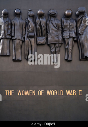 A monument to the Women of World War II at Whitehall in London. Stock Photo