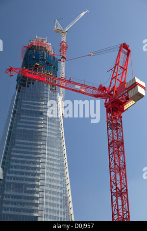 The Shard under construction near London Bridge. Stock Photo