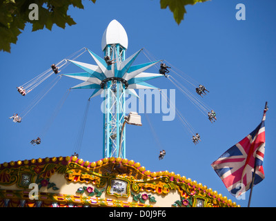 A funfair in Jubilee Gardens on the South Bank. Stock Photo