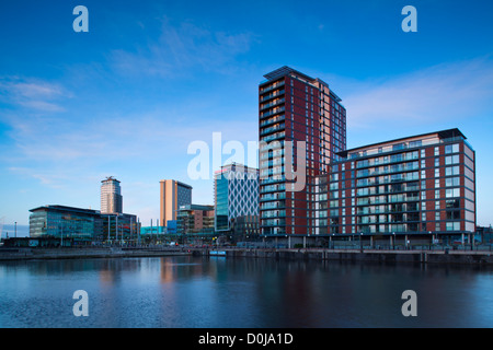 Media City UK complex located on the Salford Quays in the city of Salford near Manchester Old Trafford. Stock Photo