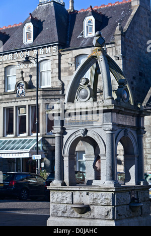 The Square Fountain in Huntly town square. Stock Photo