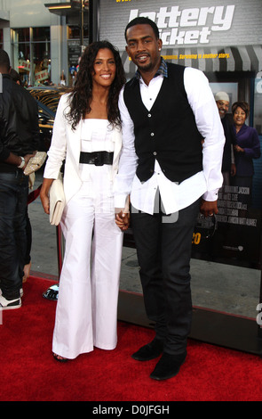 Bill Bellamy & Wife The World Premiere of 'Lottery Ticket' held at Grauman's Chinese Theater Los Angeles, California - 12.08.10 Stock Photo