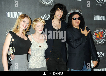 Guests, Nick Simmons and Gene Simmons 'Guitar Hero: Warriors Of Rock' Launch held Paramount Studios Hollywood, California - Stock Photo