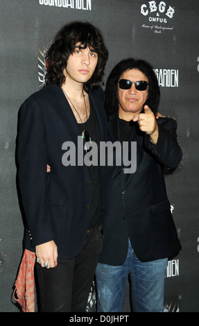 Nick Simmons and Gene Simmons 'Guitar Hero: Warriors Of Rock' Launch held at Paramount Studios Hollywood, California - 27.09.10 Stock Photo